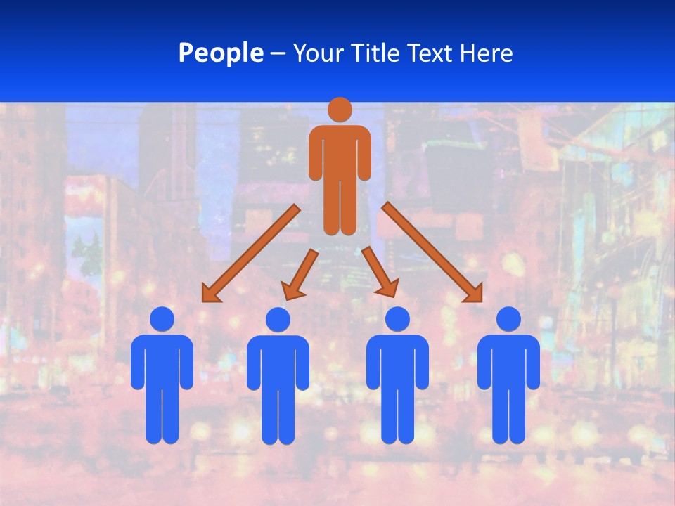 A Painting Of A City At Night Time PowerPoint Template