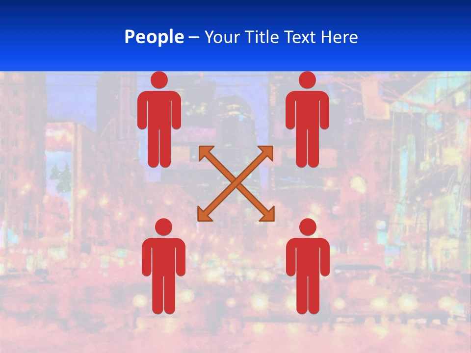 A Painting Of A City At Night Time PowerPoint Template