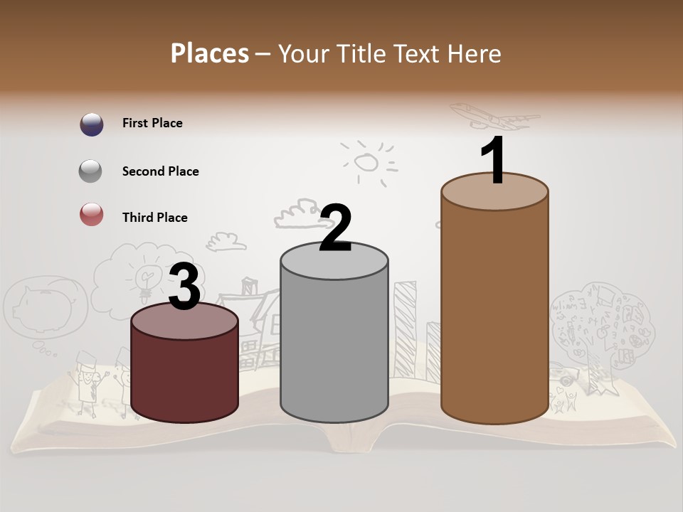 An Open Book With A Drawing On It PowerPoint Template