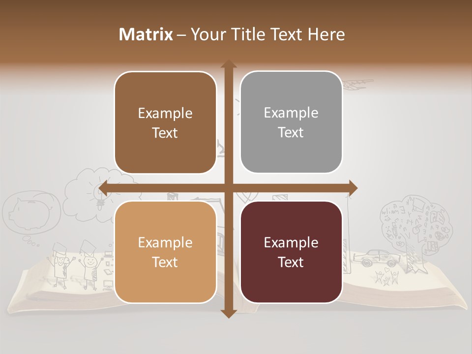 An Open Book With A Drawing On It PowerPoint Template