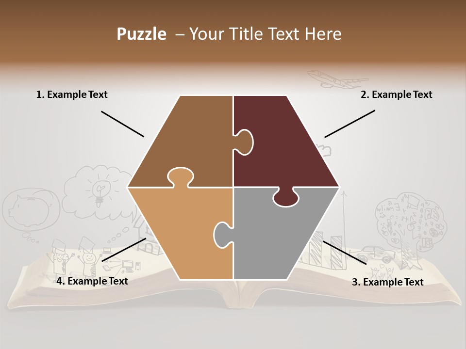 An Open Book With A Drawing On It PowerPoint Template