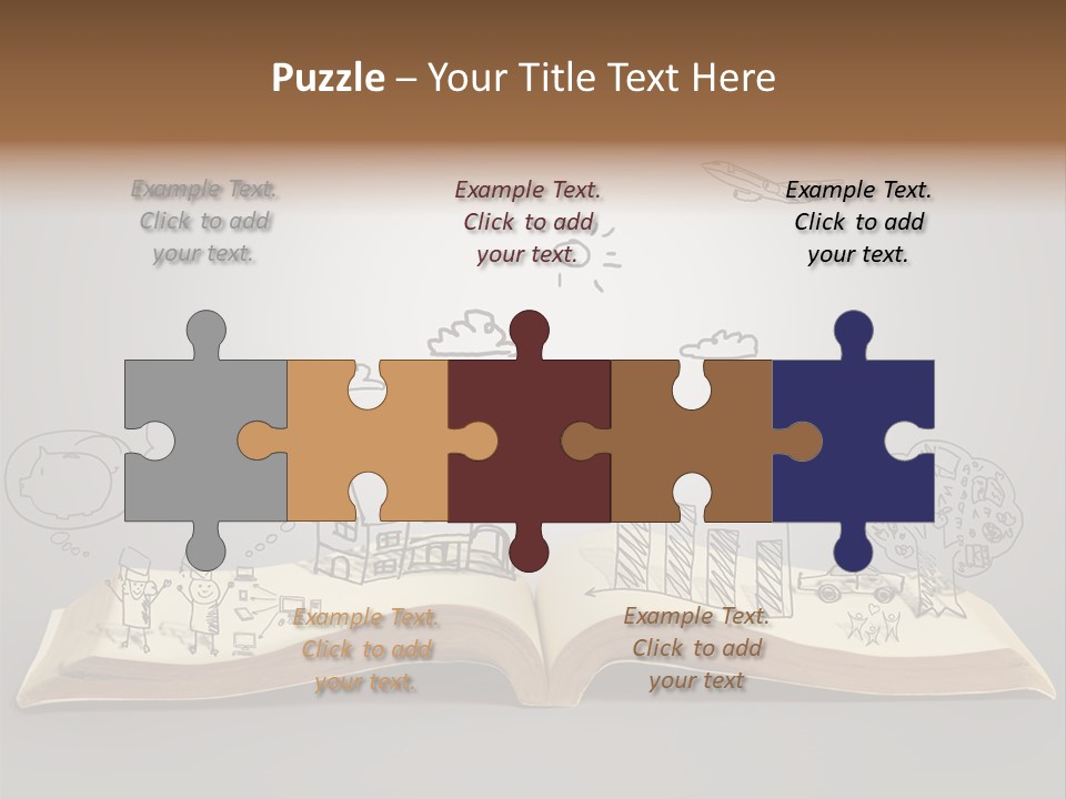 An Open Book With A Drawing On It PowerPoint Template