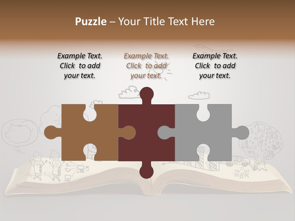 An Open Book With A Drawing On It PowerPoint Template