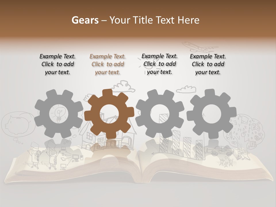 An Open Book With A Drawing On It PowerPoint Template