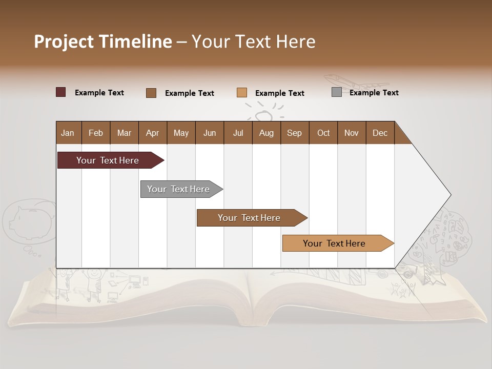 An Open Book With A Drawing On It PowerPoint Template