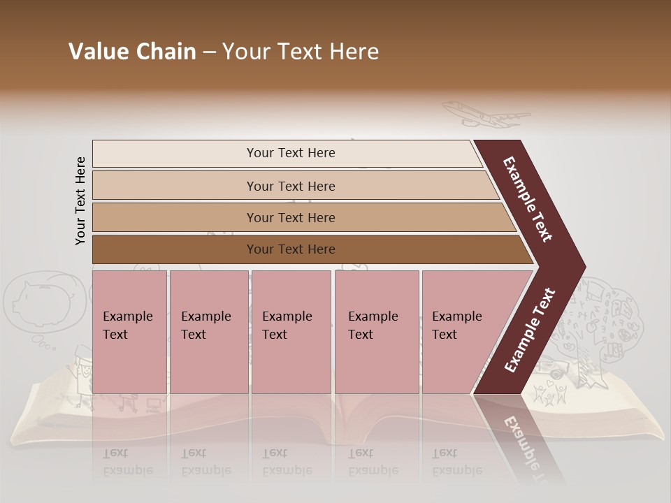 An Open Book With A Drawing On It PowerPoint Template