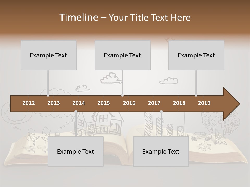 An Open Book With A Drawing On It PowerPoint Template