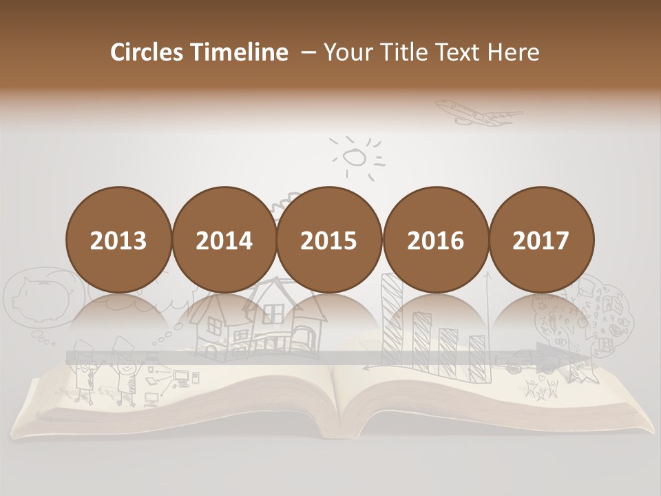 An Open Book With A Drawing On It PowerPoint Template