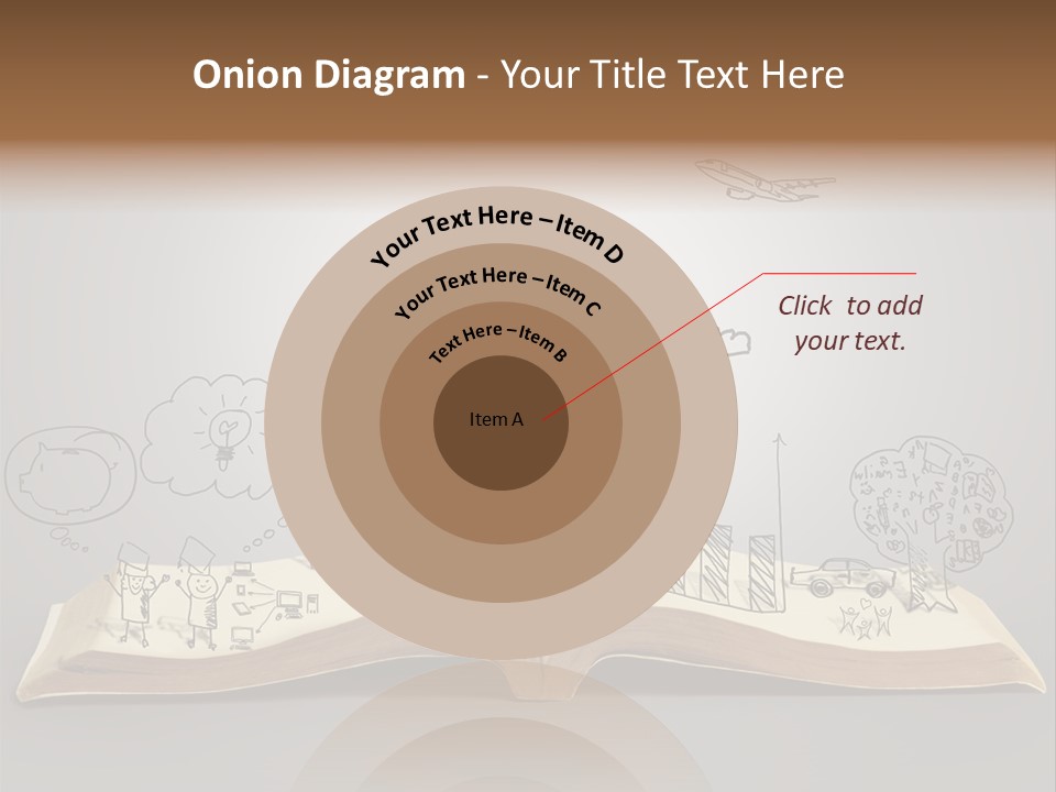 An Open Book With A Drawing On It PowerPoint Template