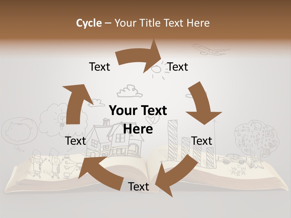 An Open Book With A Drawing On It PowerPoint Template
