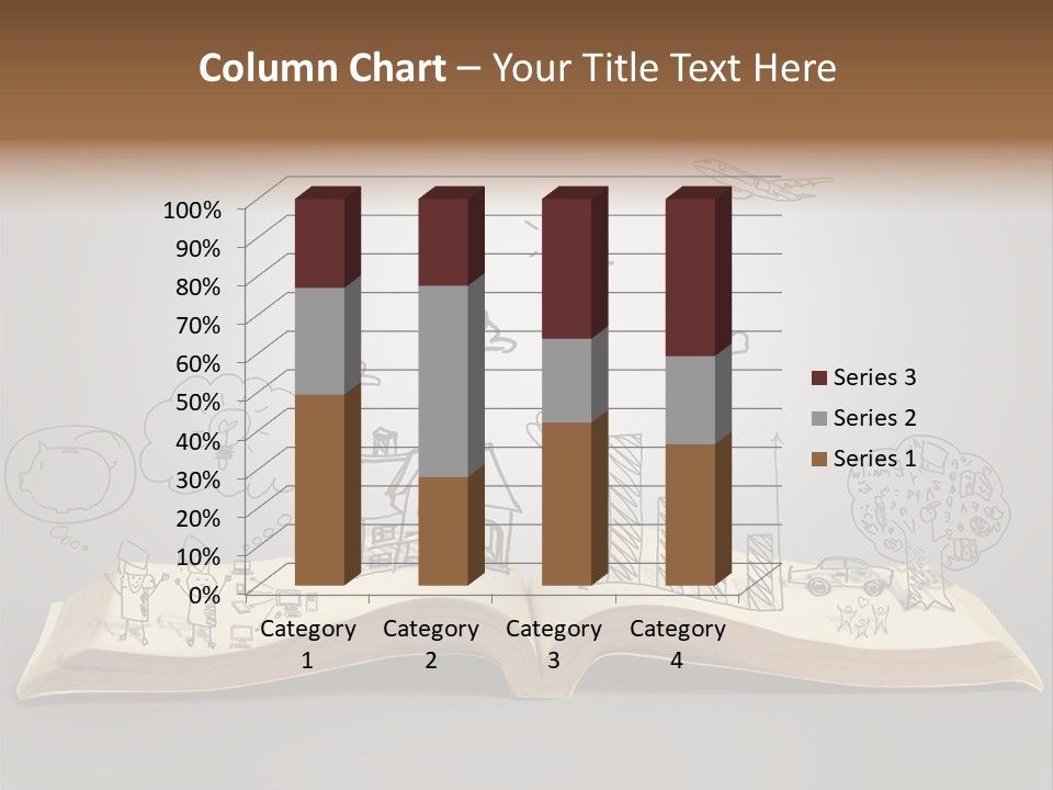 An Open Book With A Drawing On It PowerPoint Template