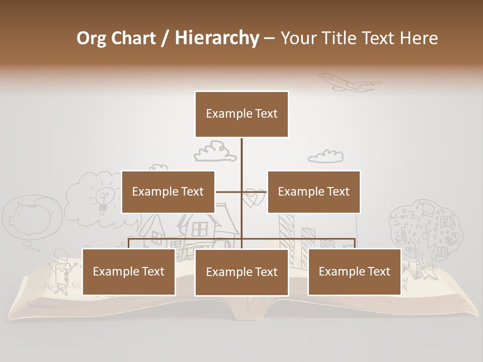 An Open Book With A Drawing On It PowerPoint Template