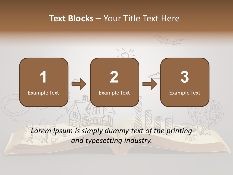 An Open Book With A Drawing On It PowerPoint Template
