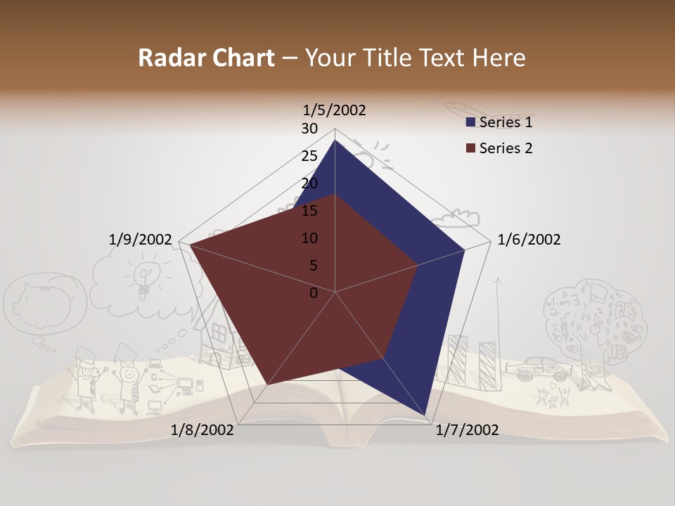 An Open Book With A Drawing On It PowerPoint Template
