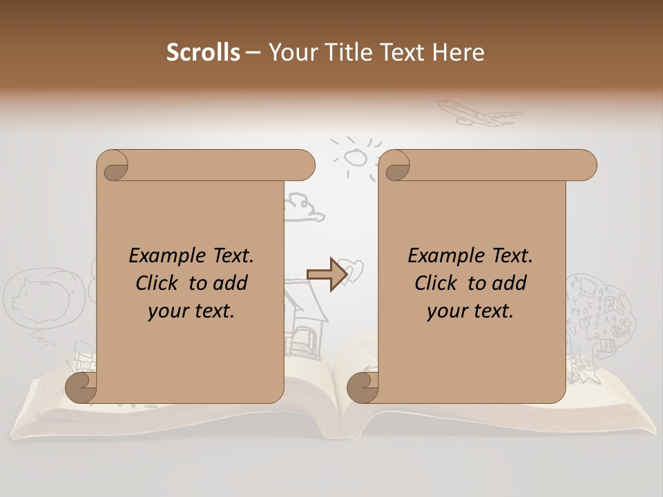 An Open Book With A Drawing On It PowerPoint Template