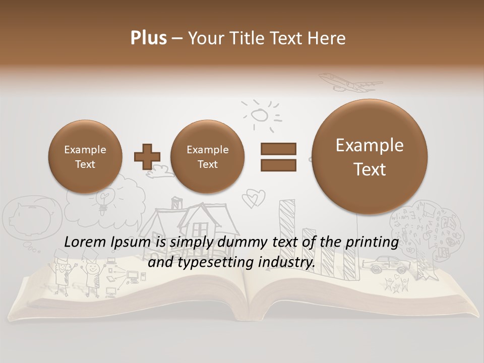 An Open Book With A Drawing On It PowerPoint Template