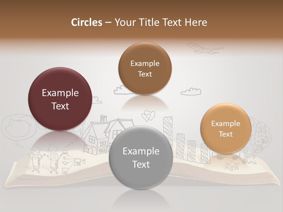 An Open Book With A Drawing On It PowerPoint Template