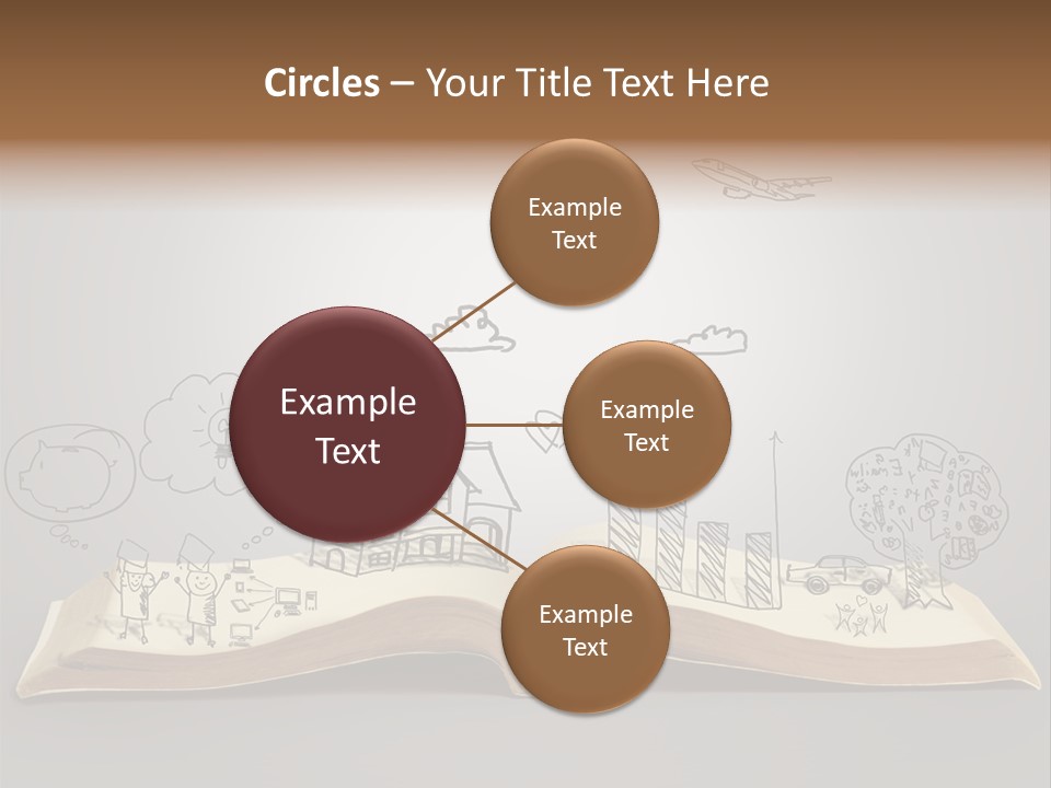 An Open Book With A Drawing On It PowerPoint Template