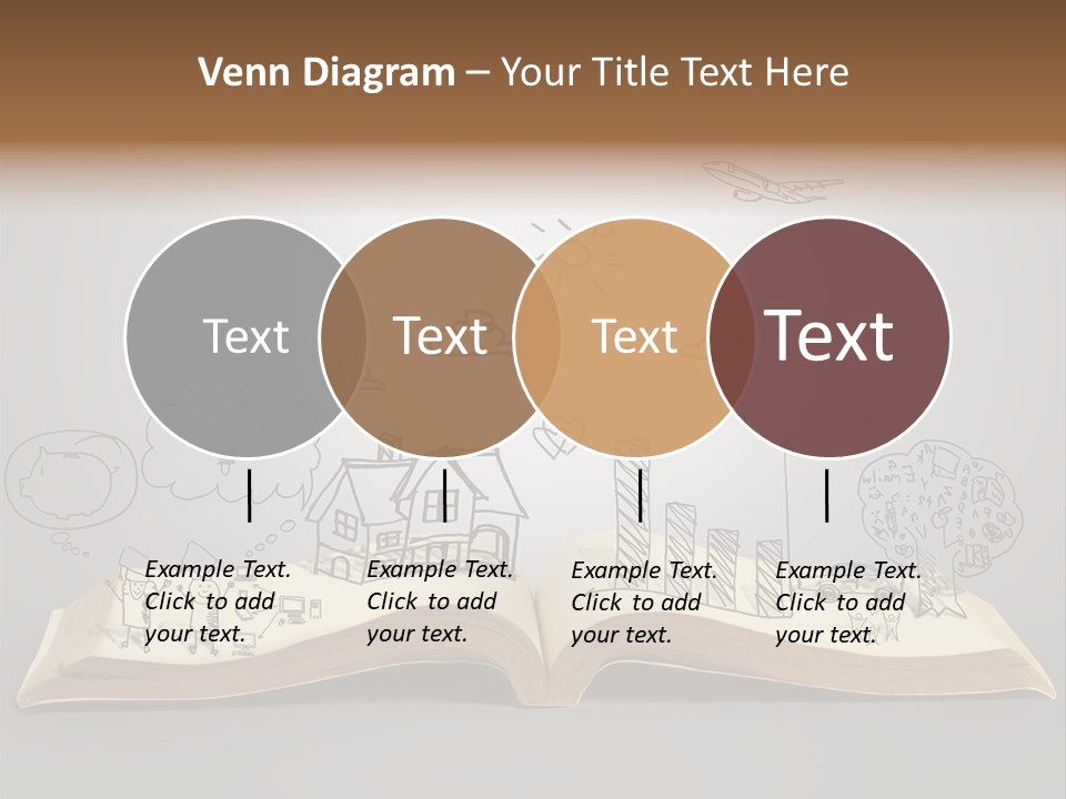 An Open Book With A Drawing On It PowerPoint Template