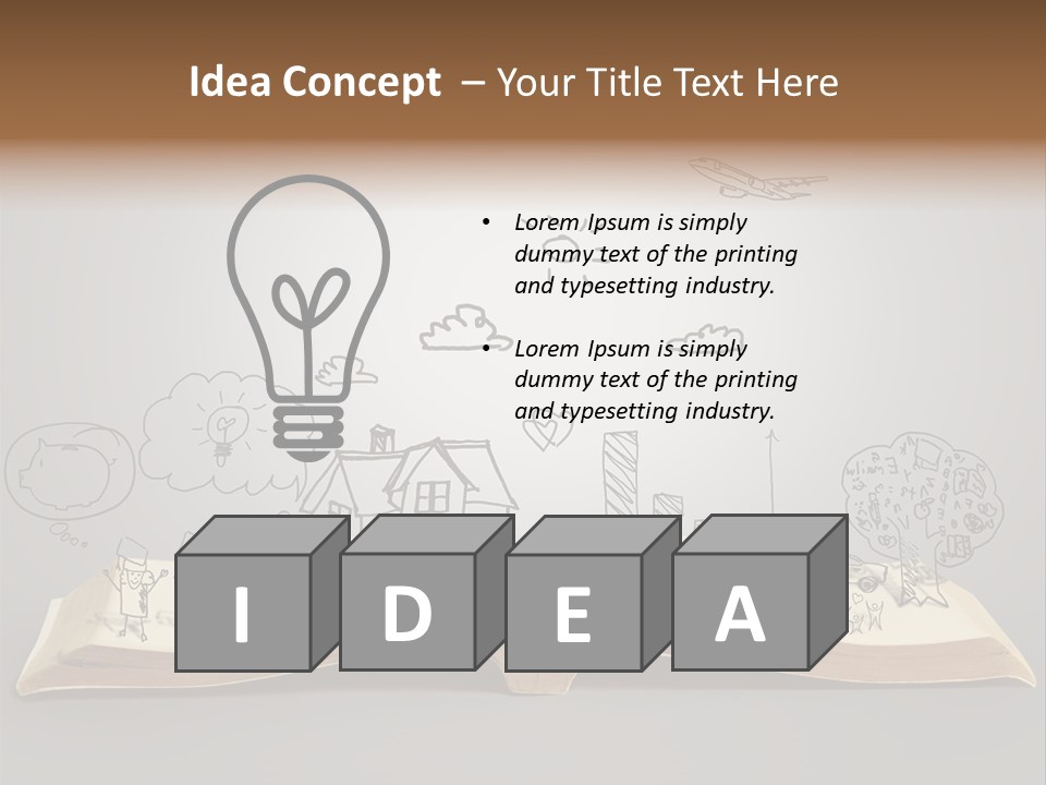 An Open Book With A Drawing On It PowerPoint Template