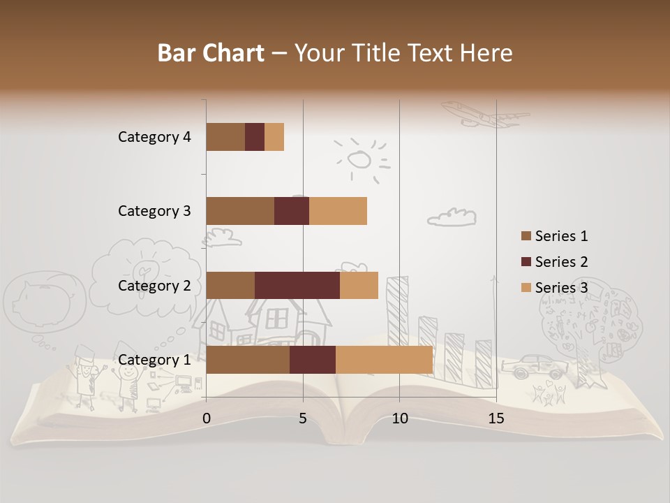 An Open Book With A Drawing On It PowerPoint Template