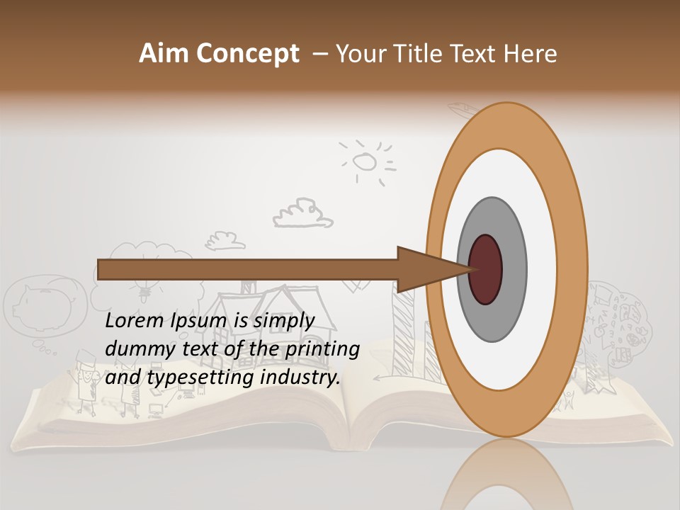 An Open Book With A Drawing On It PowerPoint Template