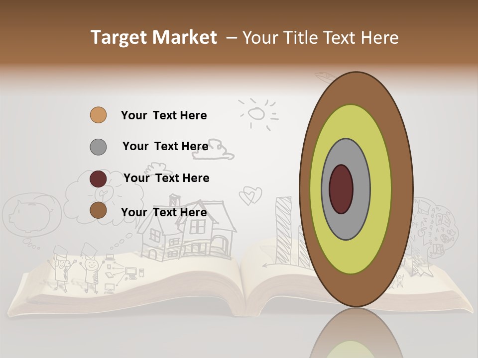 An Open Book With A Drawing On It PowerPoint Template