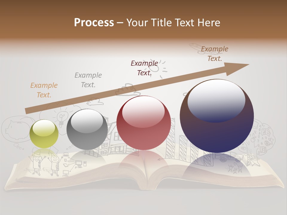 An Open Book With A Drawing On It PowerPoint Template