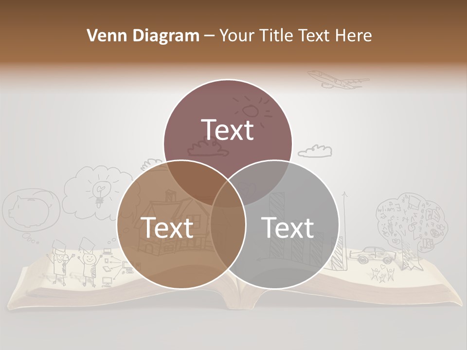 An Open Book With A Drawing On It PowerPoint Template