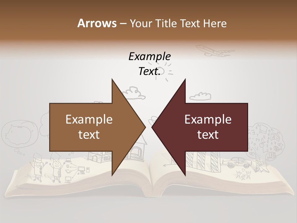 An Open Book With A Drawing On It PowerPoint Template