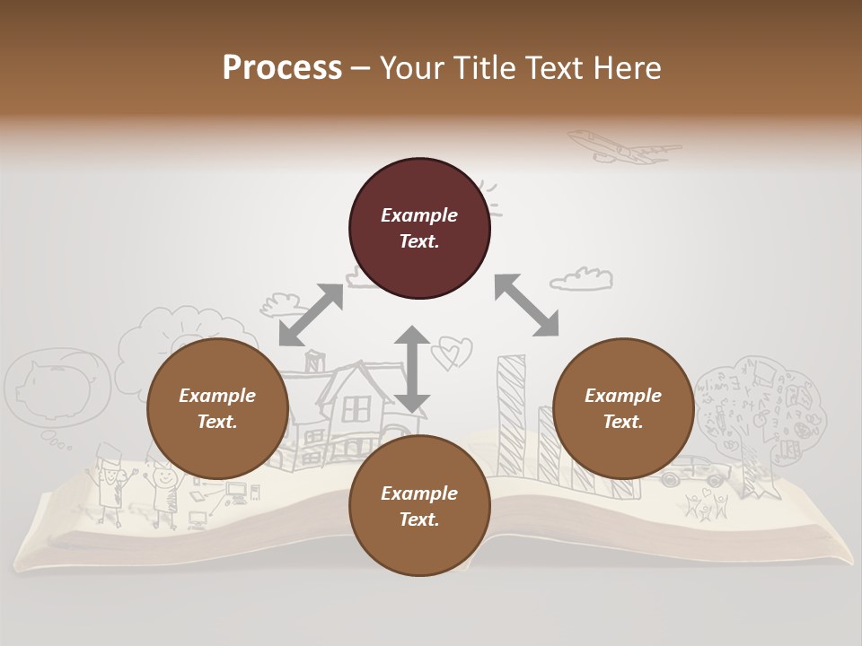 An Open Book With A Drawing On It PowerPoint Template