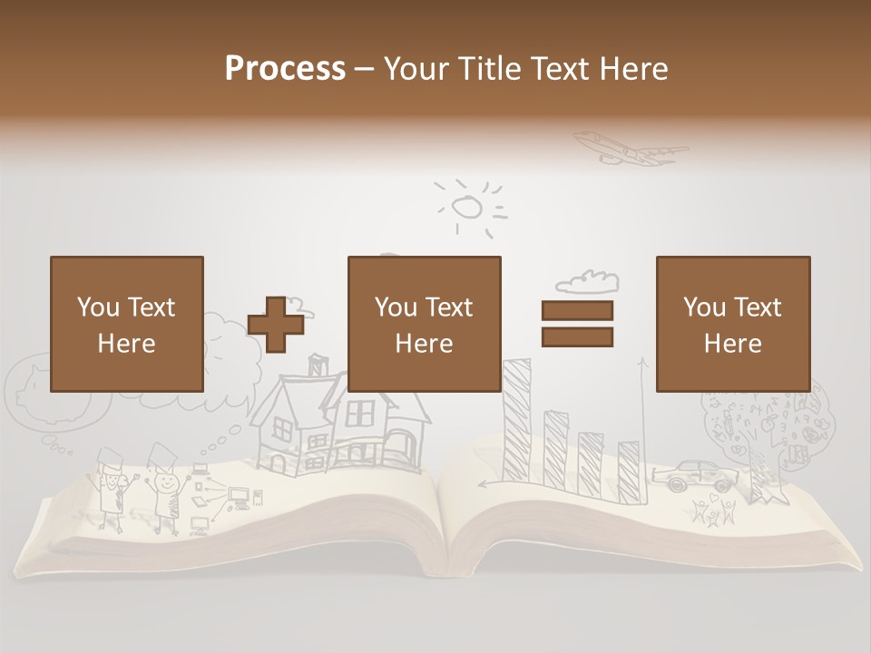 An Open Book With A Drawing On It PowerPoint Template