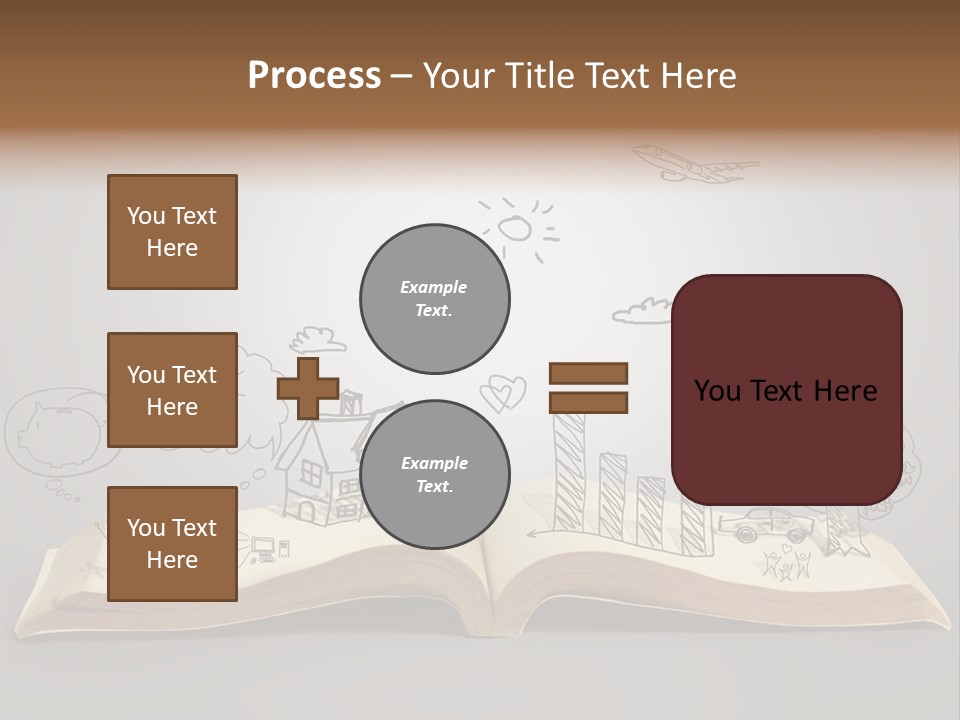 An Open Book With A Drawing On It PowerPoint Template