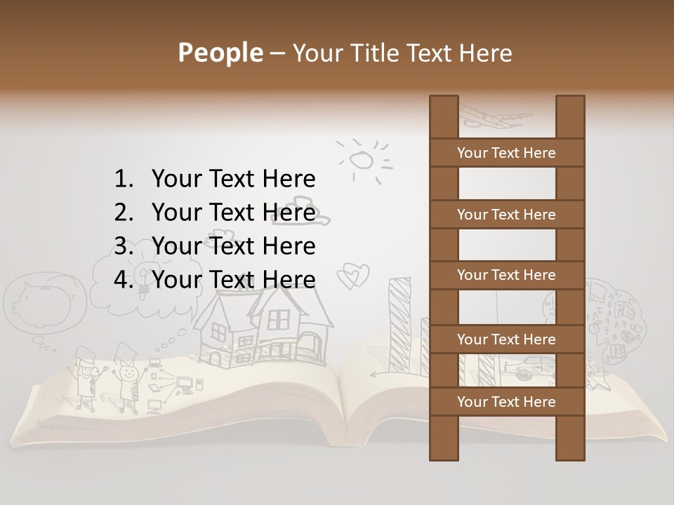 An Open Book With A Drawing On It PowerPoint Template