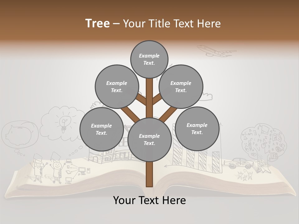 An Open Book With A Drawing On It PowerPoint Template