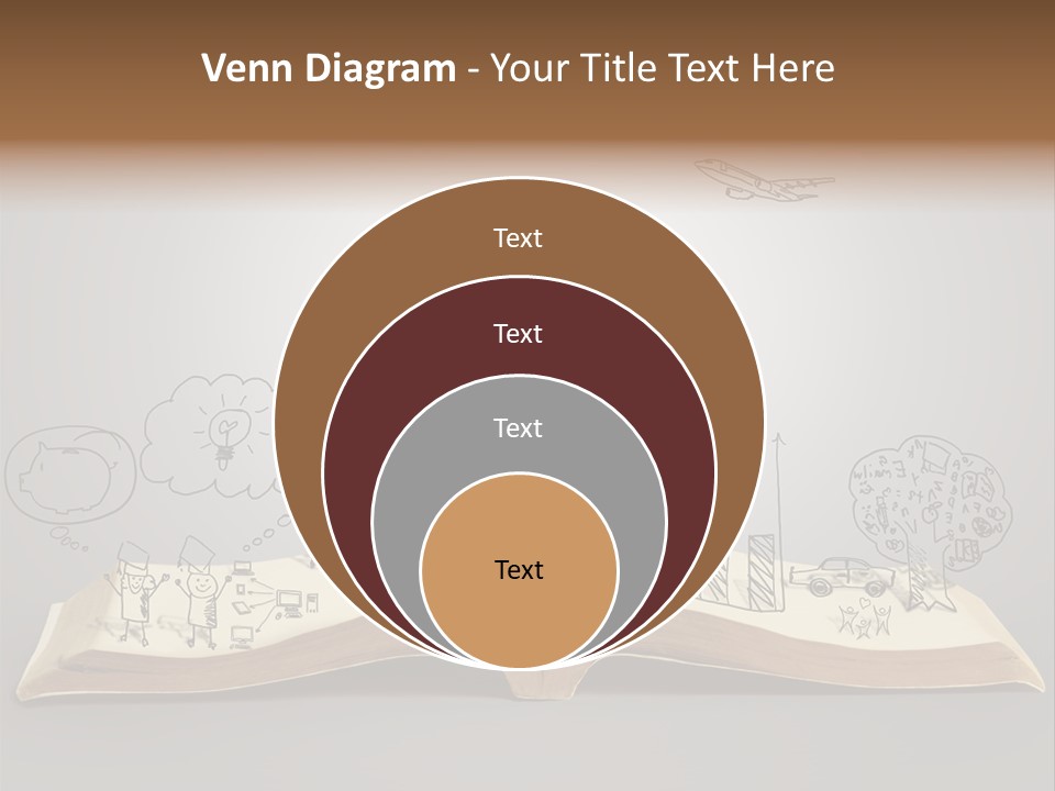 An Open Book With A Drawing On It PowerPoint Template