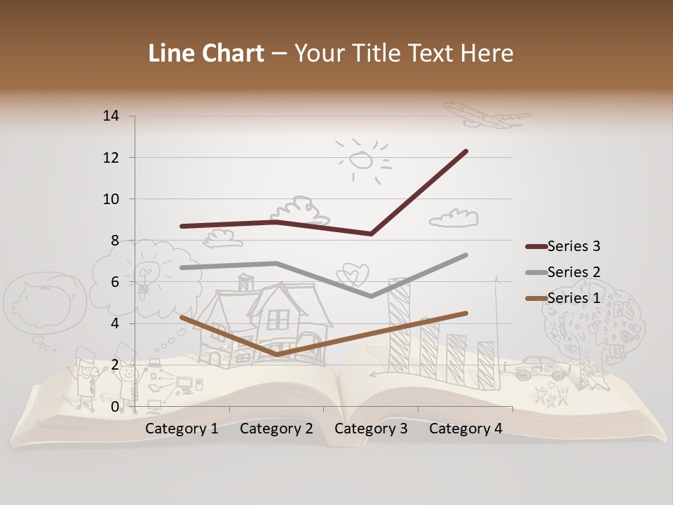 An Open Book With A Drawing On It PowerPoint Template