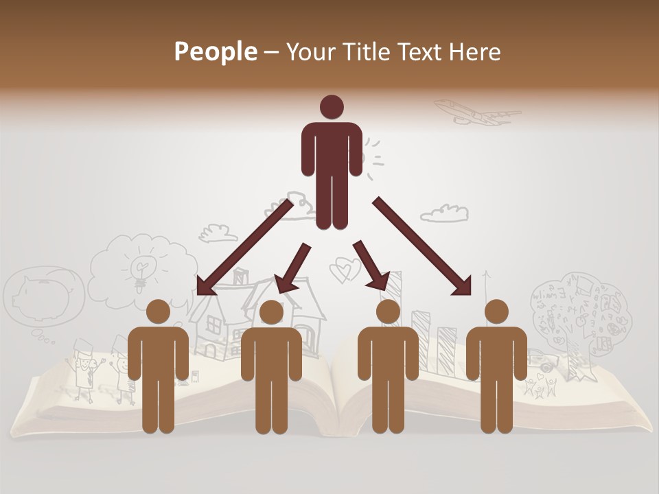 An Open Book With A Drawing On It PowerPoint Template