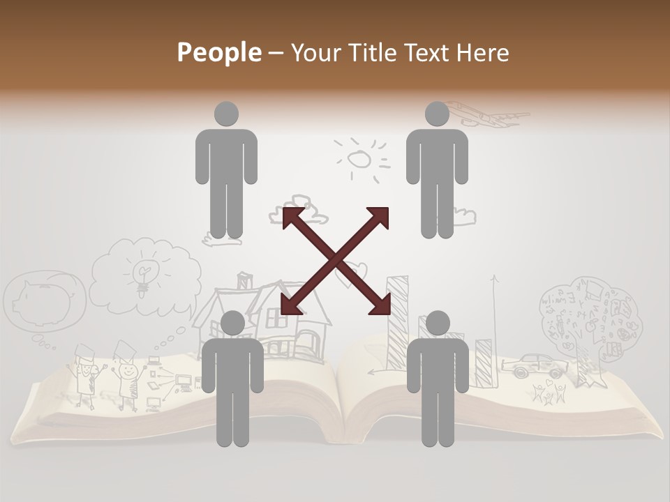 An Open Book With A Drawing On It PowerPoint Template