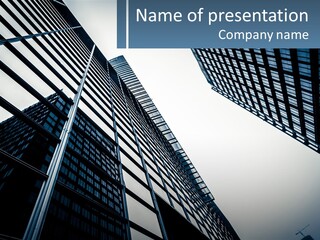 A Group Of Tall Buildings With A Sky Background PowerPoint Template