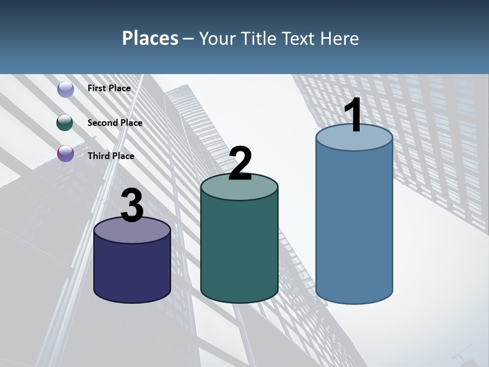 A Group Of Tall Buildings With A Sky Background PowerPoint Template