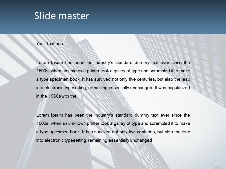 A Group Of Tall Buildings With A Sky Background PowerPoint Template