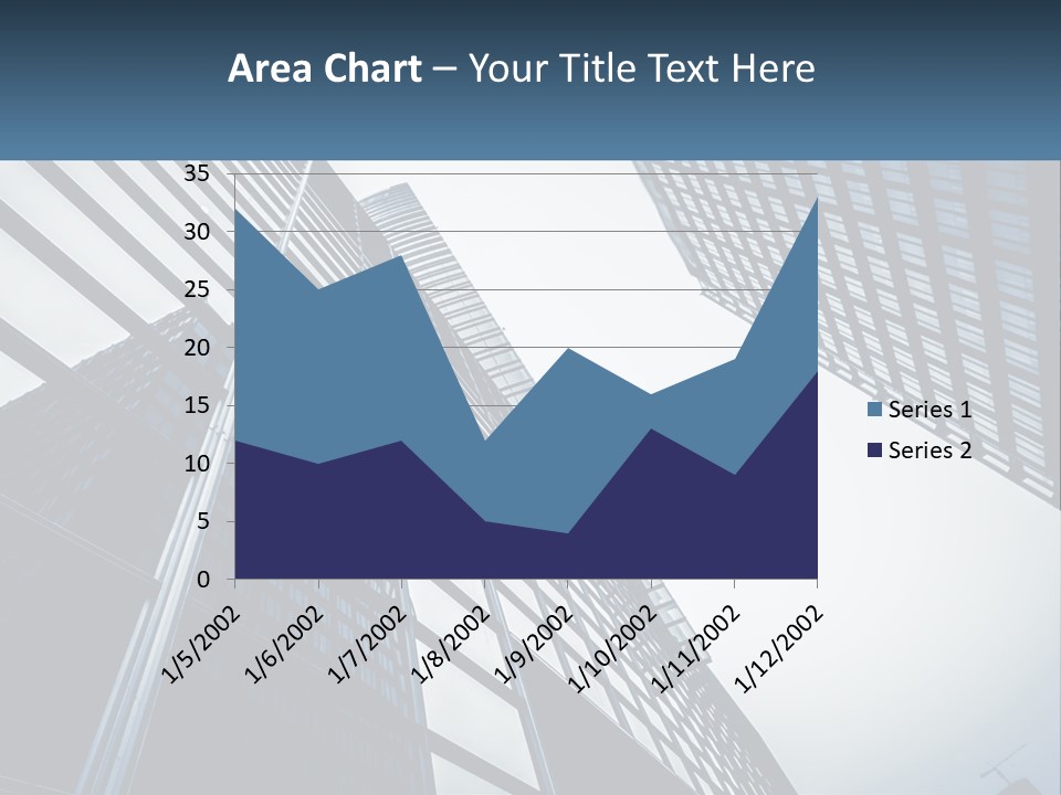 A Group Of Tall Buildings With A Sky Background PowerPoint Template