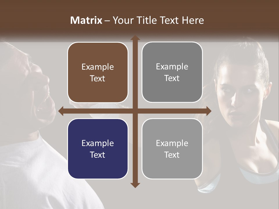 A Woman Holding A Tennis Racquet Next To A Man PowerPoint Template