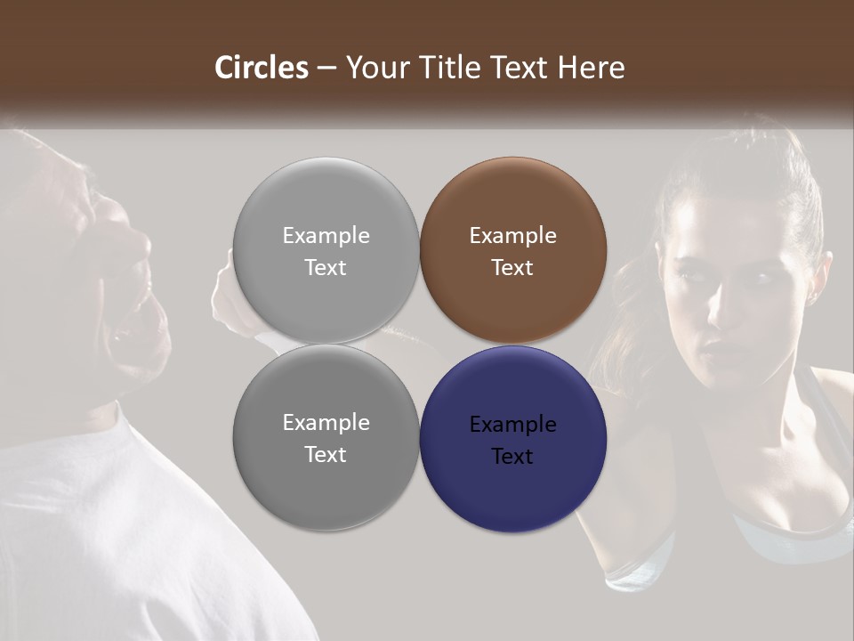 A Woman Holding A Tennis Racquet Next To A Man PowerPoint Template