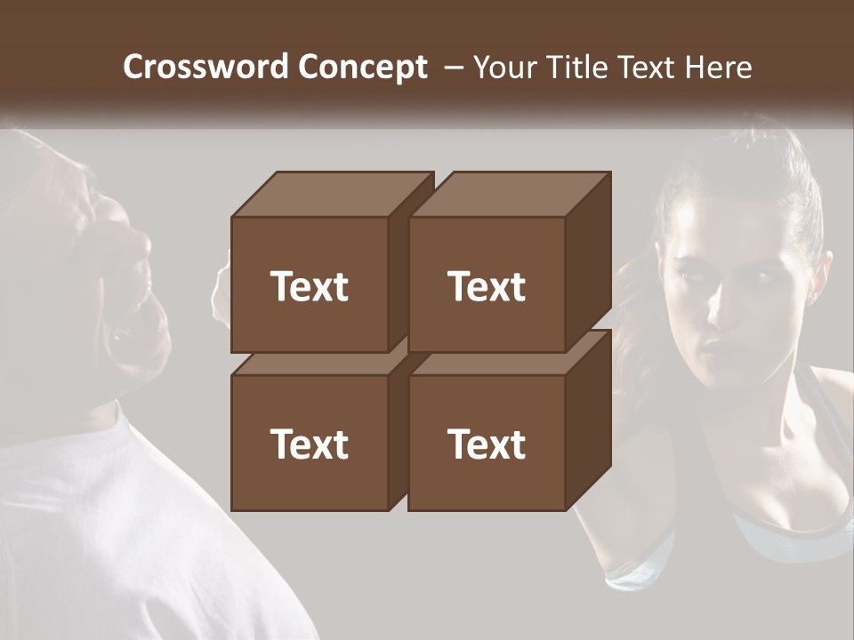 A Woman Holding A Tennis Racquet Next To A Man PowerPoint Template