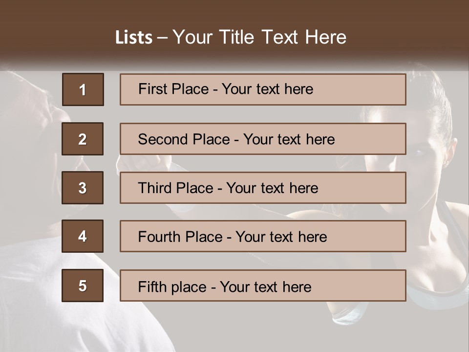 A Woman Holding A Tennis Racquet Next To A Man PowerPoint Template