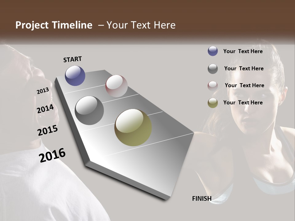 A Woman Holding A Tennis Racquet Next To A Man PowerPoint Template