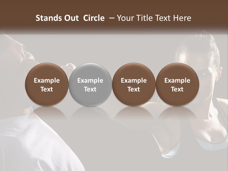 A Woman Holding A Tennis Racquet Next To A Man PowerPoint Template