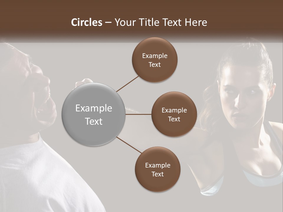 A Woman Holding A Tennis Racquet Next To A Man PowerPoint Template